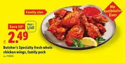 Lidl Butcher's Specialty fresh whole chicken wings, family pack offer