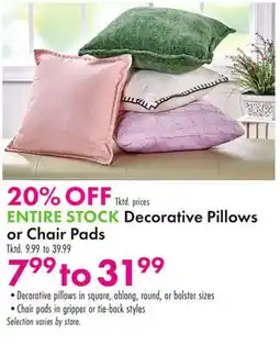 Boscov's ENTIRE STOCK Decorative Pillows or Chair Pads offer