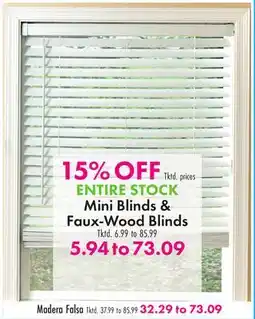 Boscov's ENTIRE STOCK Mini Blinds & Faux-Wood Blinds offer