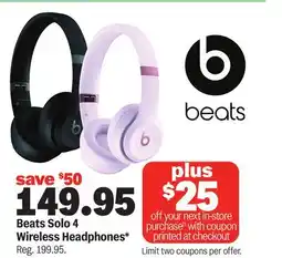 Meijer Beats Solo 4 Wireless Headphones offer