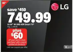 Meijer LG 86 4K UHD HDR Smart TV offer
