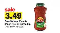 Meijer Pace Salsa or Picante Sauce 24 oz. or Queso Dip offer