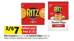 Meijer Ritz Crackers 8.8-13.7 oz. or Toasted Chips* 8-8.1 oz offer