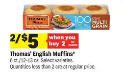 Meijer Thomas' English Muffins offer