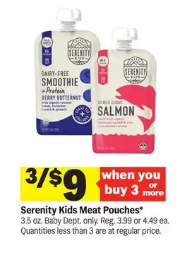 Meijer Serenity Kids Meat Pouches offer