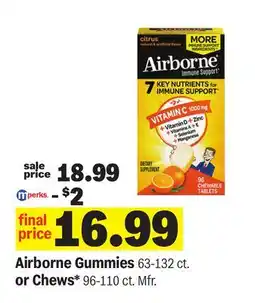 Meijer Airborne Gummies 63-132 ct. or Chews* 96-110 ct offer