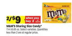 Meijer M&M'S Sharing Size Candy offer