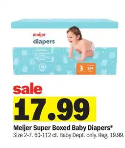 Meijer Meijer Super Boxed Baby Diapers offer