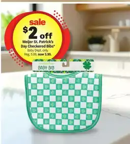 Meijer Meijer St. Patrick's Day Checkered Bibs offer