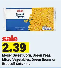 Meijer Meijer Sweet Corn, Green Peas, Mixed Vegetables, Green Beans or Broccoli Cuts offer