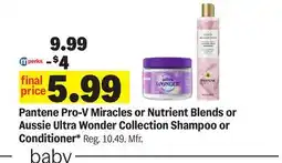 Meijer Pantene Pro-V Miracles or Nutrient Blends or Aussie Ultra Wonder Collection Shampoo or Conditioner offer