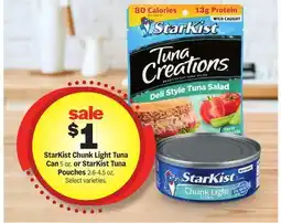Meijer StarKist Chunk Light Tuna Can 5 oz. or StarKist Tuna Pouches 2.6-4.5 oz offer