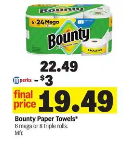 Meijer Bounty Paper Towels offer