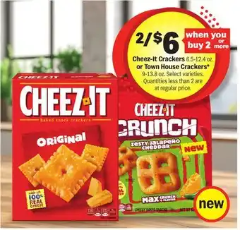 Meijer Cheez-It Crackers 6.5-12.4 oz. or Town House Crackers* 9-13.8 oz offer