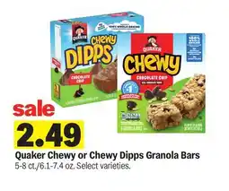 Meijer Quaker Chewy or Chewy Dipps Granola Bars offer