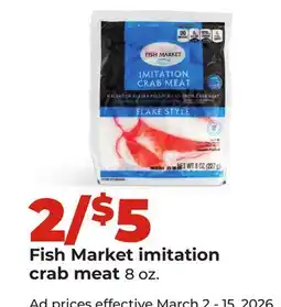 Hy-Vee Fish Market imitation crab meat offer