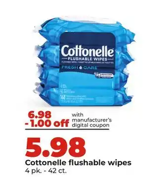 Hy-Vee Cottonelle flushable wipes offer