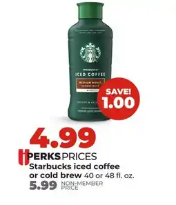 Hy-Vee Starbucks iced coffee or cold brew offer