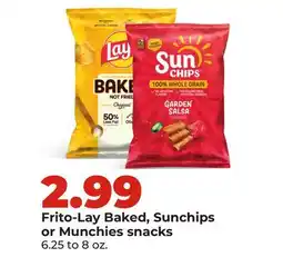 Hy-Vee Frito-Lay Baked, Sunchips or Munchies snacks offer