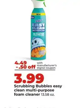 Hy-Vee Scrubbing Bubbles easy clean multi-purpose foam cleaner offer