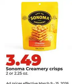 Hy-Vee Sonoma Creamery crisps offer