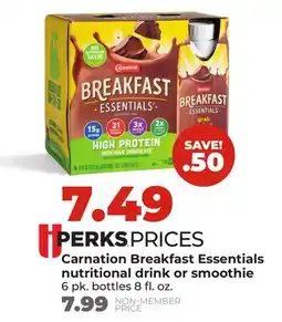 Hy-Vee Carnation Breakfast Essentials nutritional drink or smoothie offer
