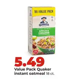 Hy-Vee Value Pack Quaker instant oatmeal offer