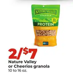 Hy-Vee Nature Valley or Cheerios granola offer