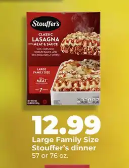 Hy-Vee Large Family Size Stouffer's dinner offer