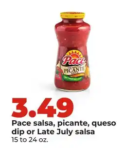 Hy-Vee Pace salsa, picante, queso dip or Late July salsa offer