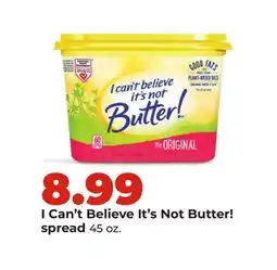 Hy-Vee I Can't Believe It's Not Butter! spread offer