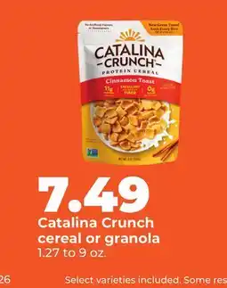 Hy-Vee Catalina Crunch cereal or granola offer
