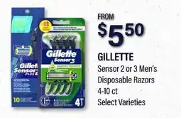 Commissary GILLETTE Sensor 2 or 3 Men's Disposable Razors offer