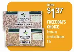 Commissary FREEDOM'S CHOICE Pinto or Lentils Beans offer