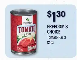 Commissary FREEDOM'S CHOICE Tomato Paste offer