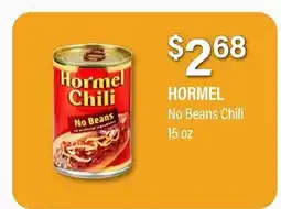 Commissary HORMEL No Beans Chili offer