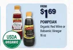 Commissary POMPEIAN Organic Red Wine or Balsamic Vinegar offer
