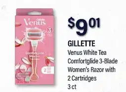 Commissary GILLETTE Venus White Tea Comfortglide 3-Blade Women's Razor with 2 Cartridges offer