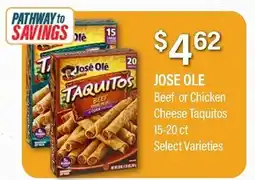 Commissary JOSE OLE Beef or Chicken Cheese Taquitos offer
