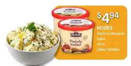 Commissary RESER'S Potato or Macaroni Salad offer