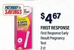 Commissary FIRST RESPONSE First Response Early Result Pregnancy Test offer