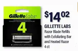 Commissary GILLETTE LABS Razor Blade Refills with Exfoliating Bar and Heated Razor offer