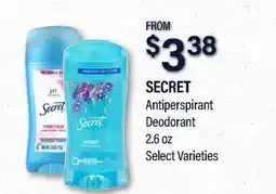 Commissary SECRET Antiperspirant Deodorant offer