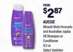 Commissary AUSSIE Miracle Moist Avocado and Australian Jojoba Oil Shampoo or Conditioner offer