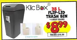 Ollie's 38 L. FLIP-LID TRASH BIN offer