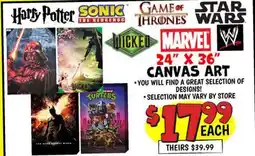 Ollie's 24 x 36 CANVAS ART offer