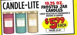 Ollie's CANDLE-LITE 19.25 OZ. FROSTED JAR CANDLES offer