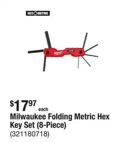 The Home Depot Milwaukee Folding Metric Hex Key Set (8-Piece) offer