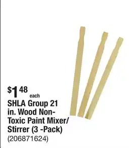 The Home Depot SHLA Group 21 in. Wood Non-Toxic Paint Mixer/Stirrer (3 -Pack) offer