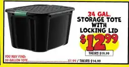Ollie's 34 GAL. STORAGE TOTE WITH LOCKING LID offer